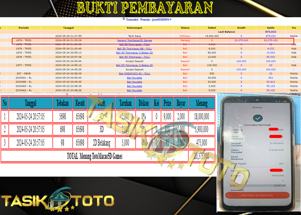 Bukti Jp Tasik Toto 